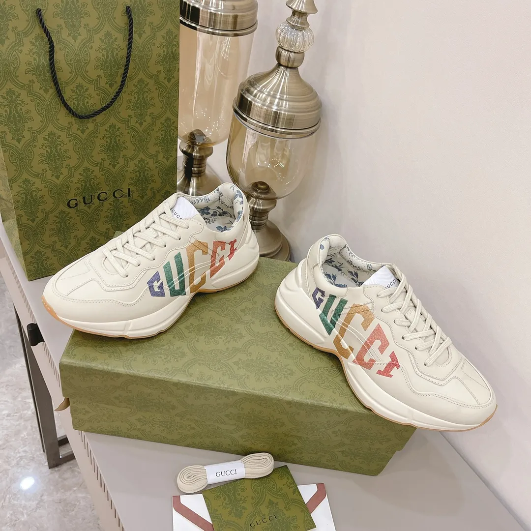 P700👟👟 The top version of GUCCI dad shoes, the latest upgraded version❗❗ The fabric is 100% consistent with the store. The whole series uses four leather styles. Each pattern, color and fabric are one-to-one consistent with the store. Women's size 35 36 37 38 39 40 Men's size 39 40 41 42 43 44 (women's size 34, men's size 45 can be customized)
